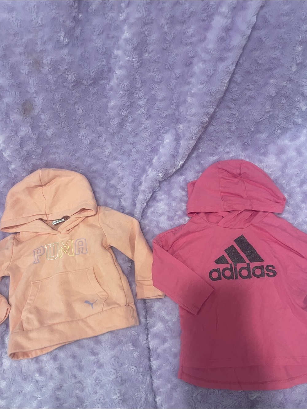 Puma Peach Kids Hooded Sweatshirt puma, and Adidas 12 month old set